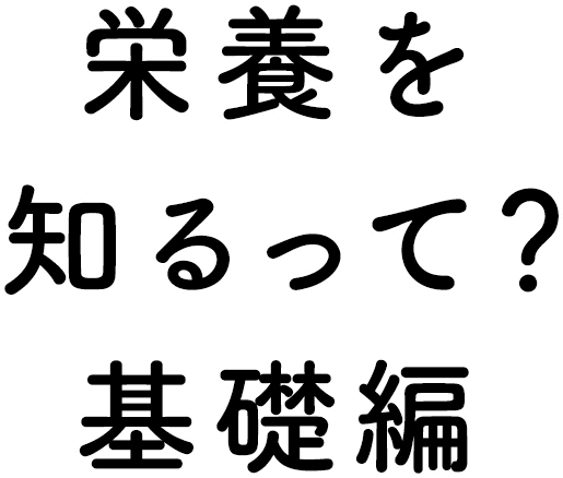 栄養を知るって？基礎編